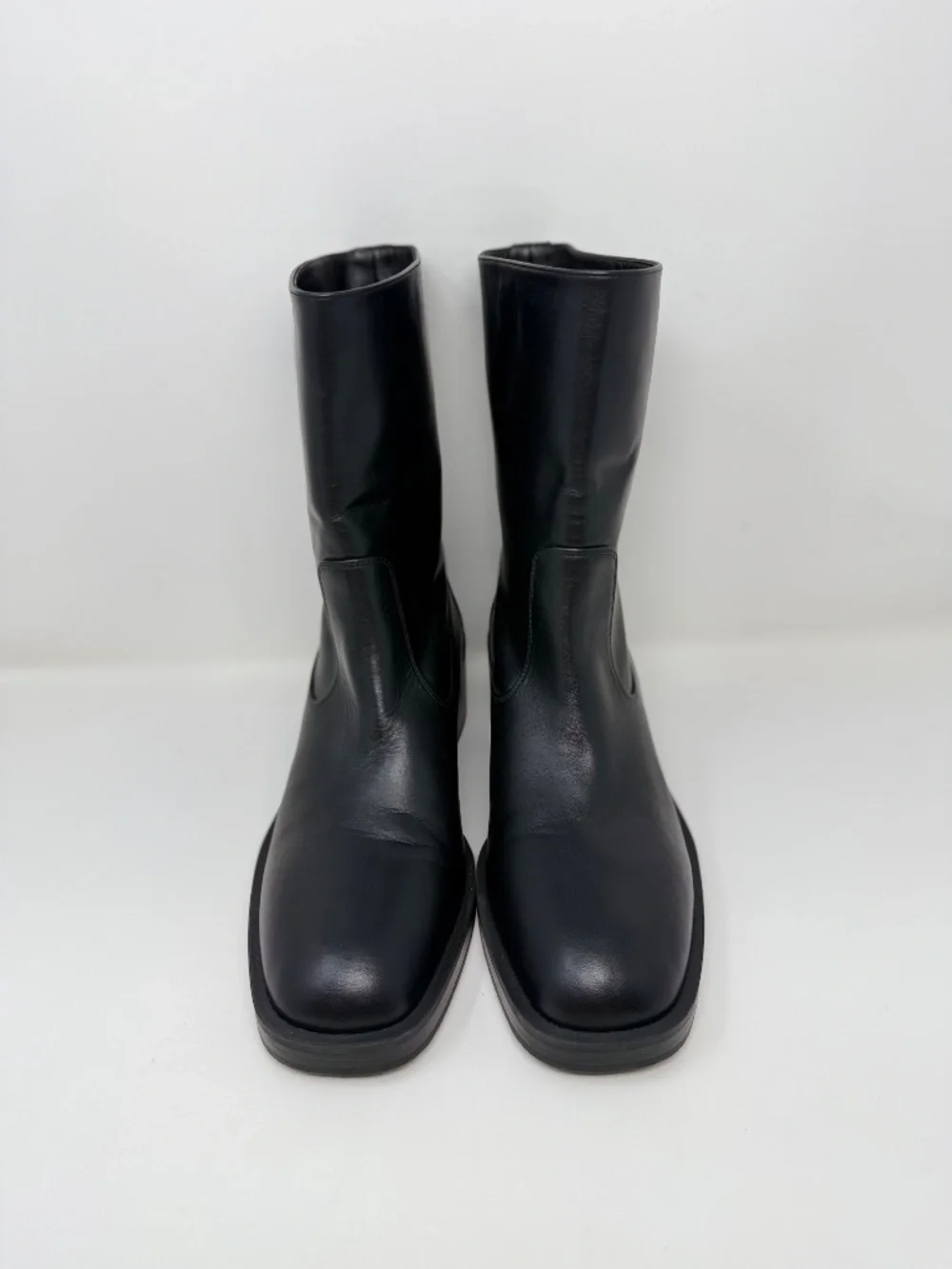 New Stuart Weitzman Kaia Leather Ankle Boot Black Sz 9.5